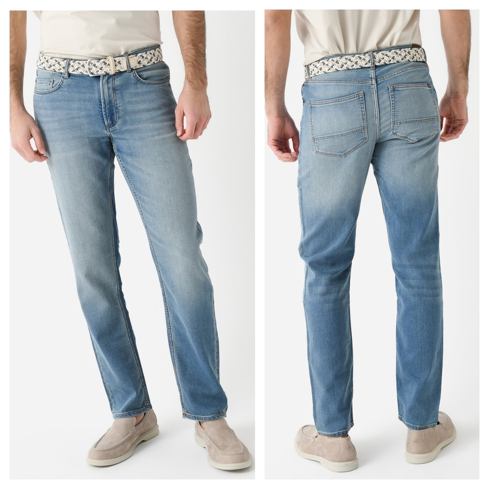 FAHERTY Men's Stretch Terry Five-Pocket Jeans Eastern Shore Wash 32 X 25